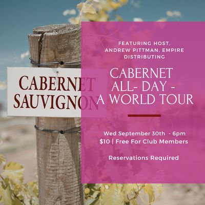 Wednesday Tasting - September 30th, 6pm