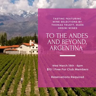 Wednesday Tasting - March 18th, 6pm