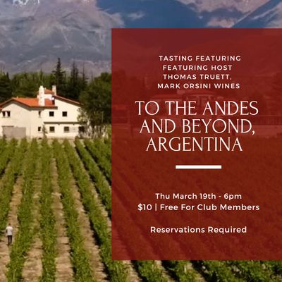 Thursday Tasting - March 19th, 6pm