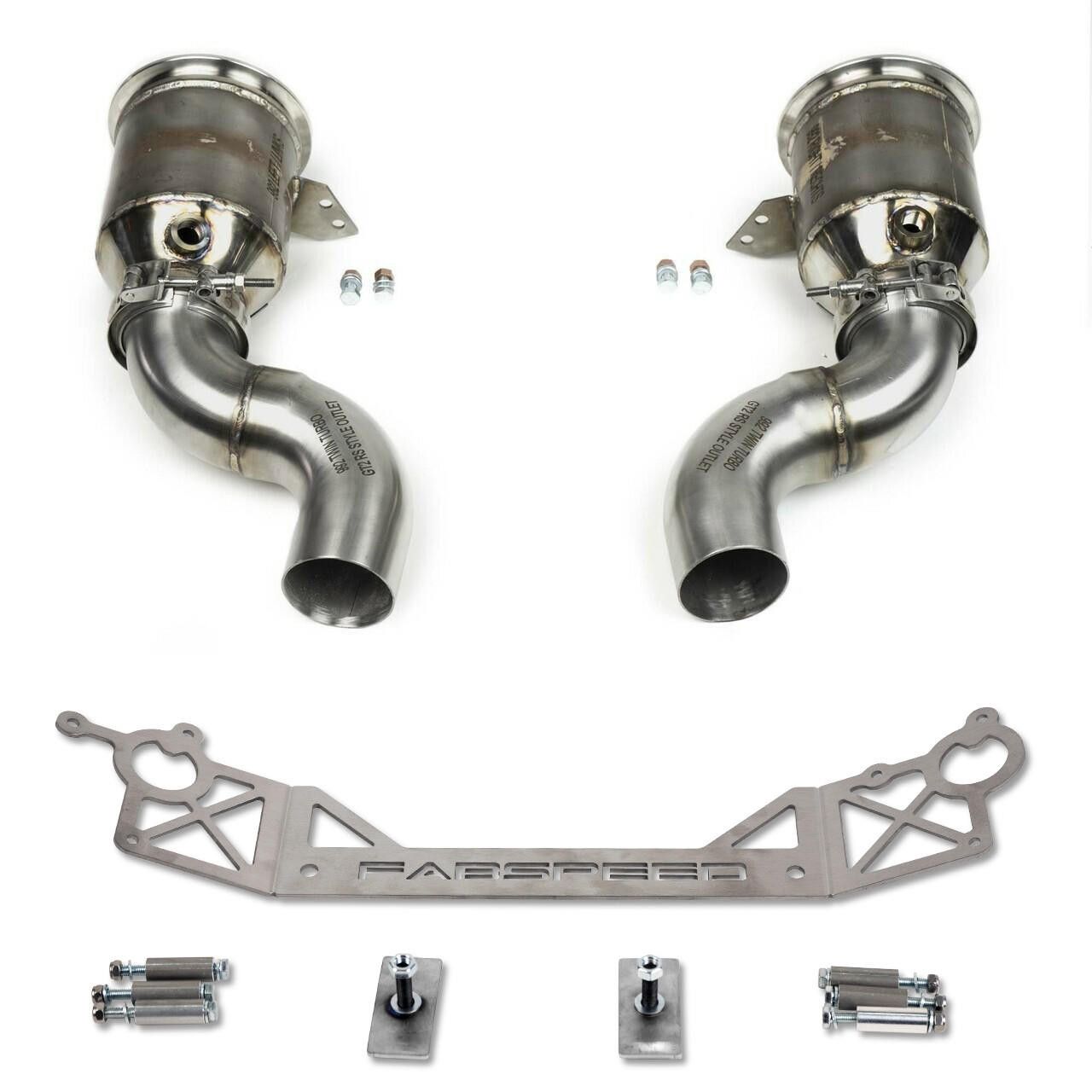 Fabspeed Porsche 992 Twin Turbo / Twin Turbo S Sport Catalytic Converters with GT2RS Style Outlets (2021+)