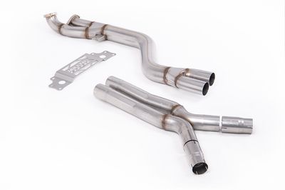 Milltek Single Mid Pipe 102mm - Non Resonated with X Pipe to OE Axle Back Only