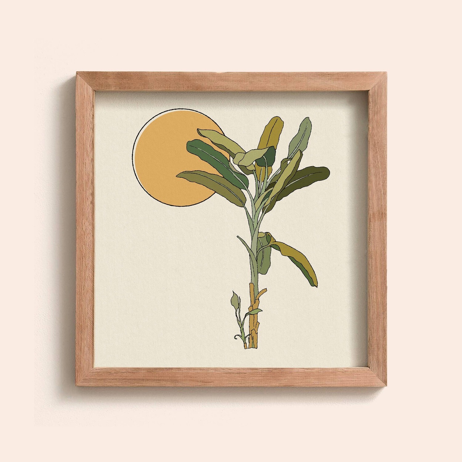 Gold Framed Banana Tree Print