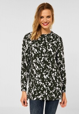 Lange blouse met allover print - Full olive