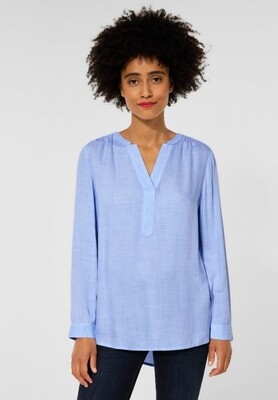 Gemêleerde lange blouse - Cozy blue melange