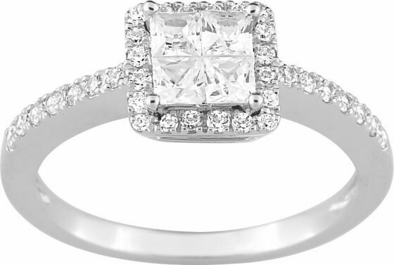 Bague Diamant 0.58ct Or 750 Blanc