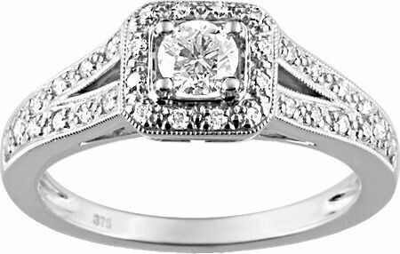 Bague Diamant 0.49ct Or 750 Blanc