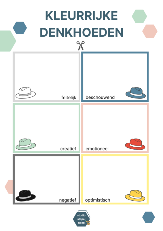 Printable Kleurrijke Denkhoeden