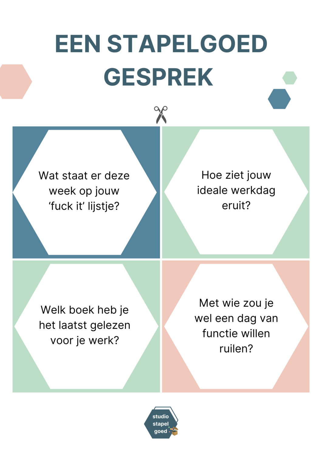 Printable kaartenset Stapelgoed Gesprek