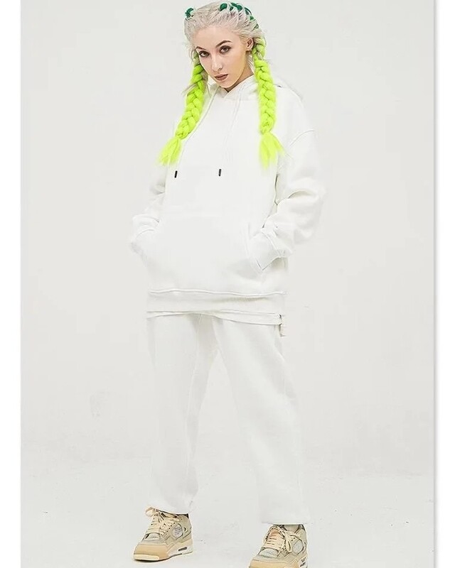 sweat suit white قطن