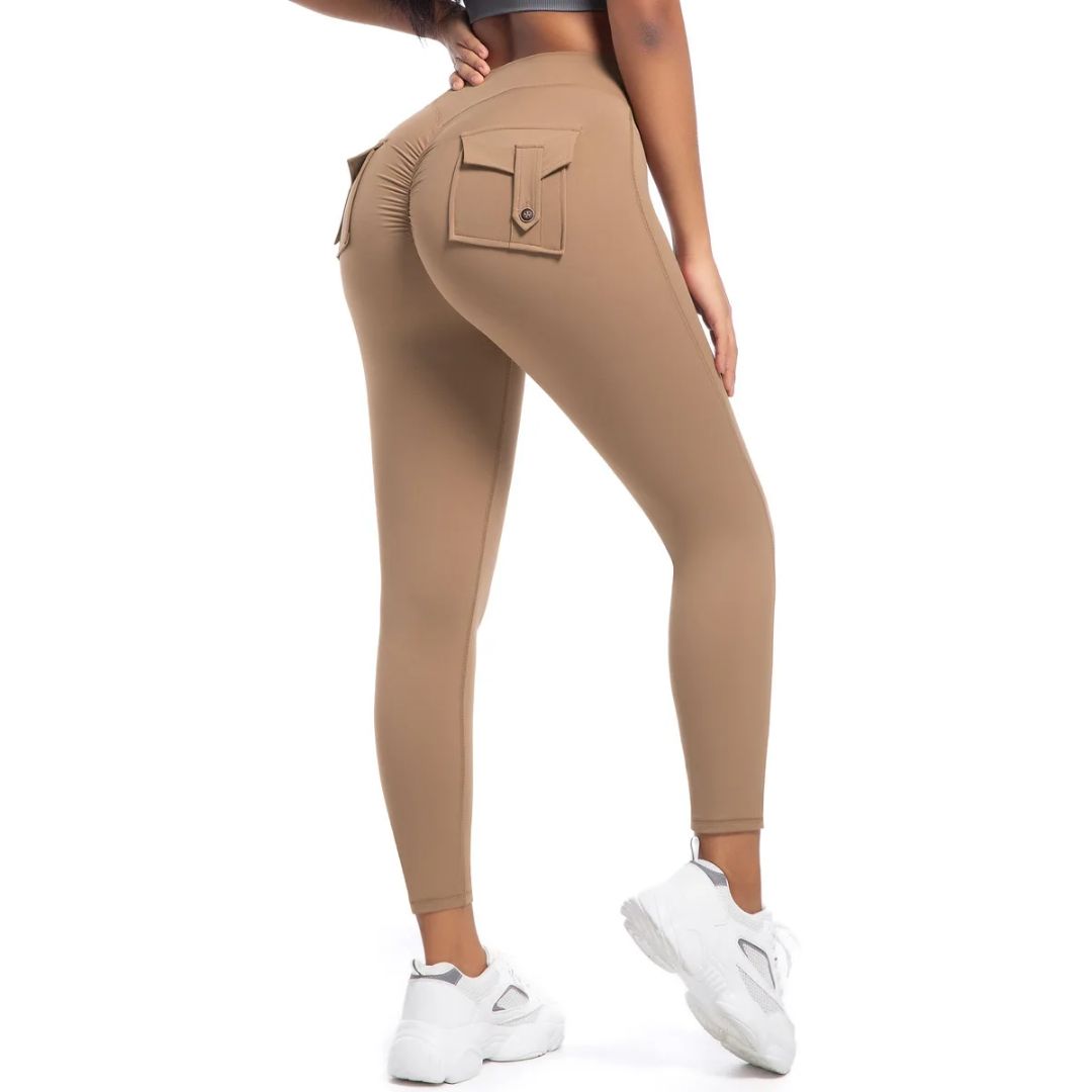 Leggings with pocket brown 