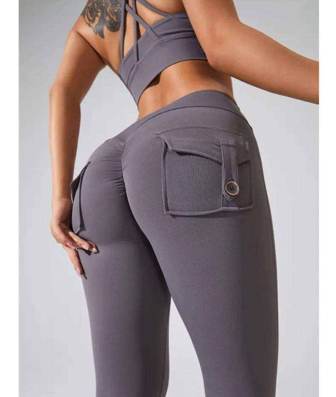 Leggings with pocket gray