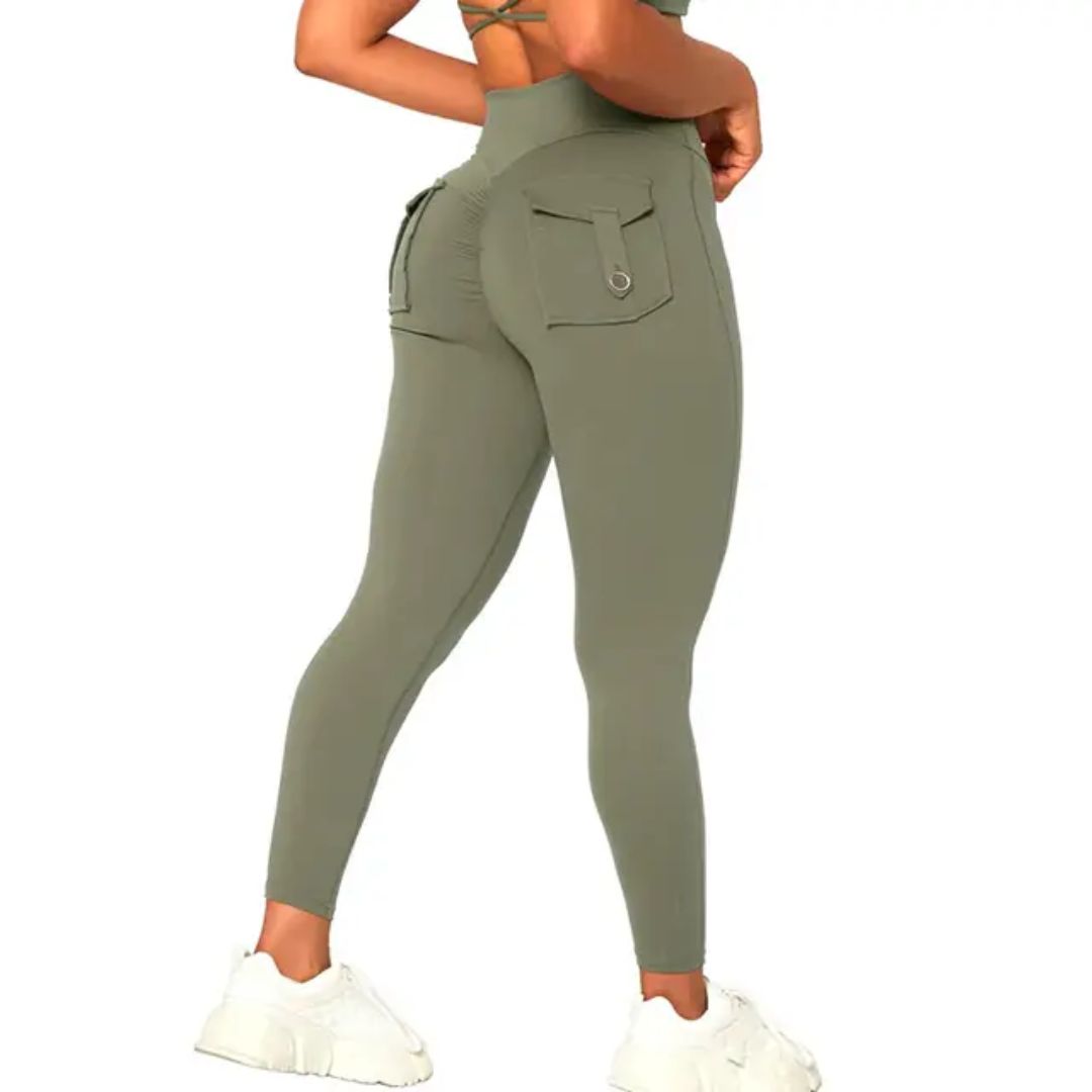 Leggings with pocket green 