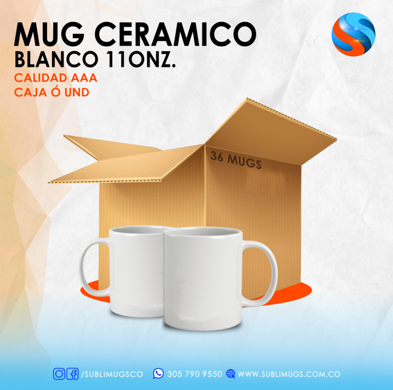 MUGS BLANCO 11 ONZ X 36 UND ó INDIVIDUALES
