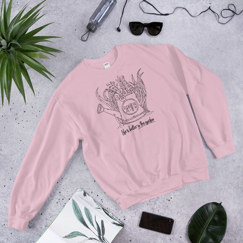 Life Is Better Watering Can Unisex Sweatshirt