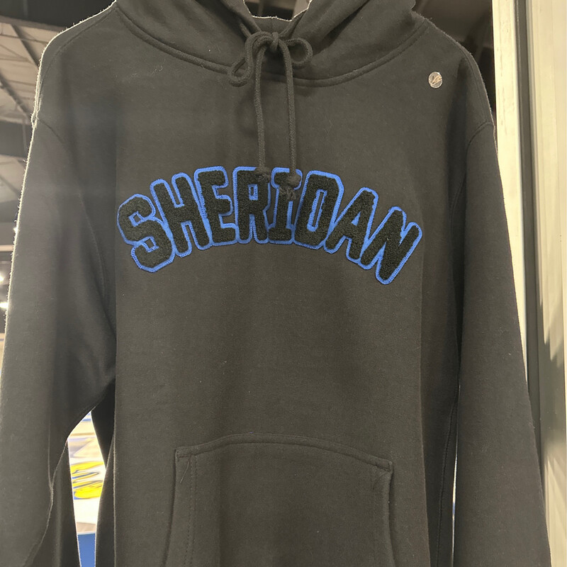 Fuzzy Letter Pro Weave Hoodie Black on Black SMALL
