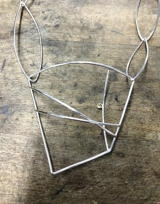 Sterling Silver Architectural Necklace