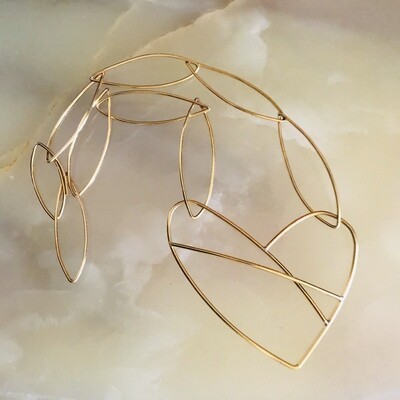 3D Brass Heart Pendant necklace