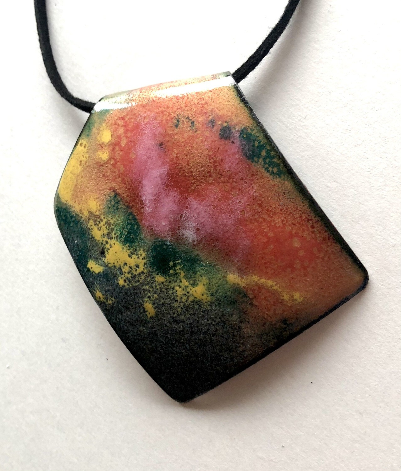 Enamel geometric abstract pendant