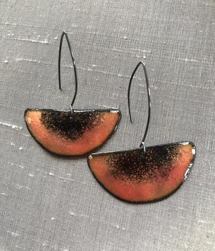 Enamel Pink Earrings