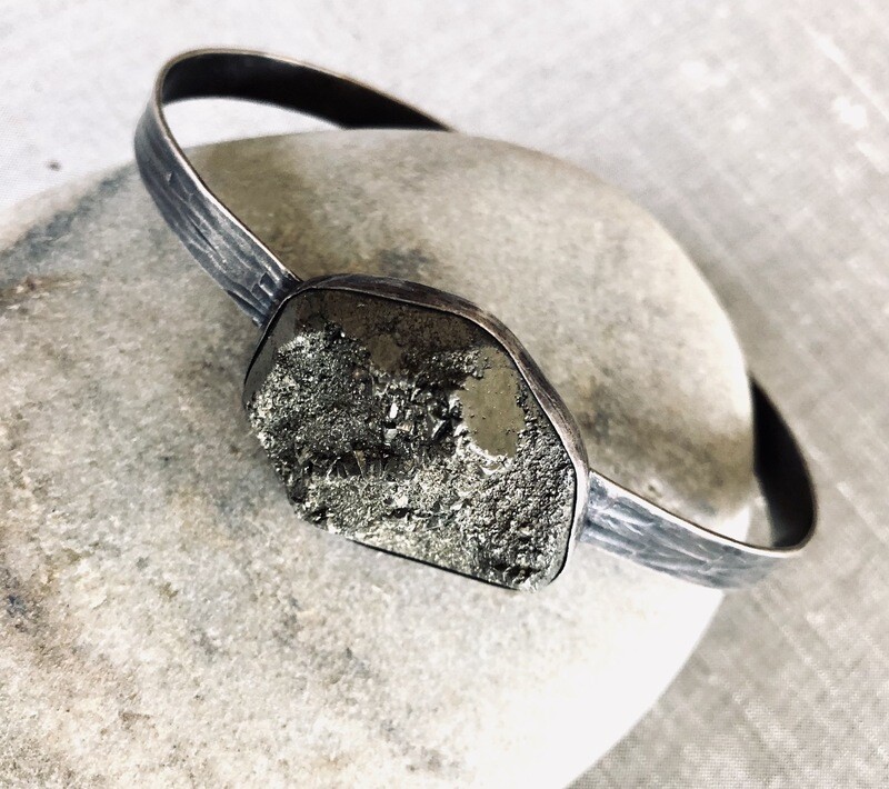 Sterling Silver Pyrite Bangle