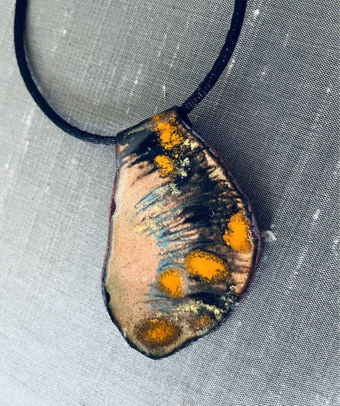 Enamel Leaf Pendant