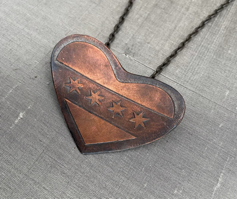 I Love Chicago Copper Pendant