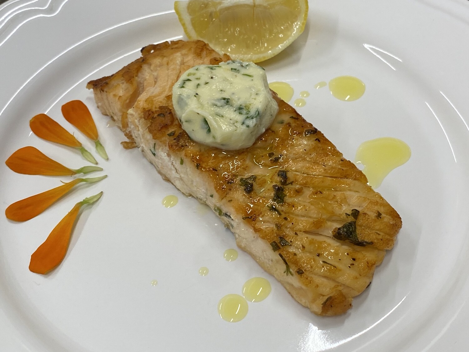 Salmon with Lemon and Herb Butter (Serves 4)