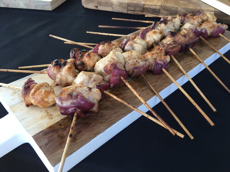 Mini Chicken Kabobs with Bell Peppers and Red Onion