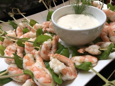 Shrimp platter with cocktail sauce and citrus mayo (serves 10 approx.)