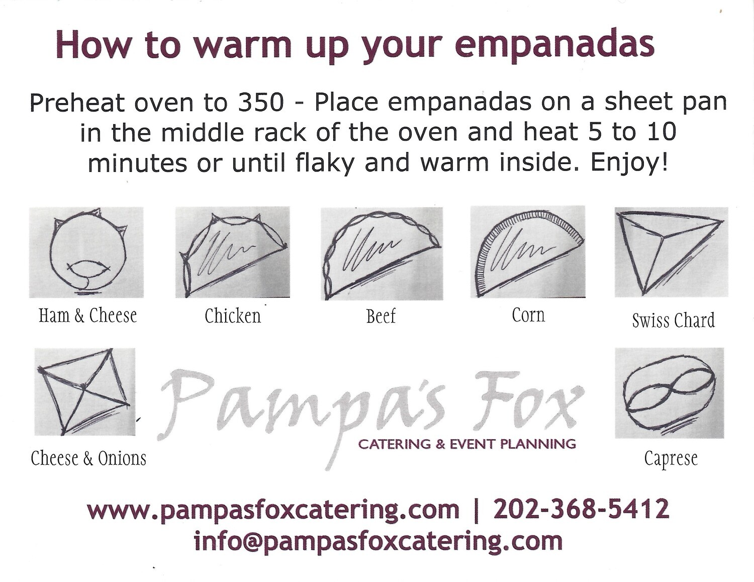Heating Instructions for Empanadas