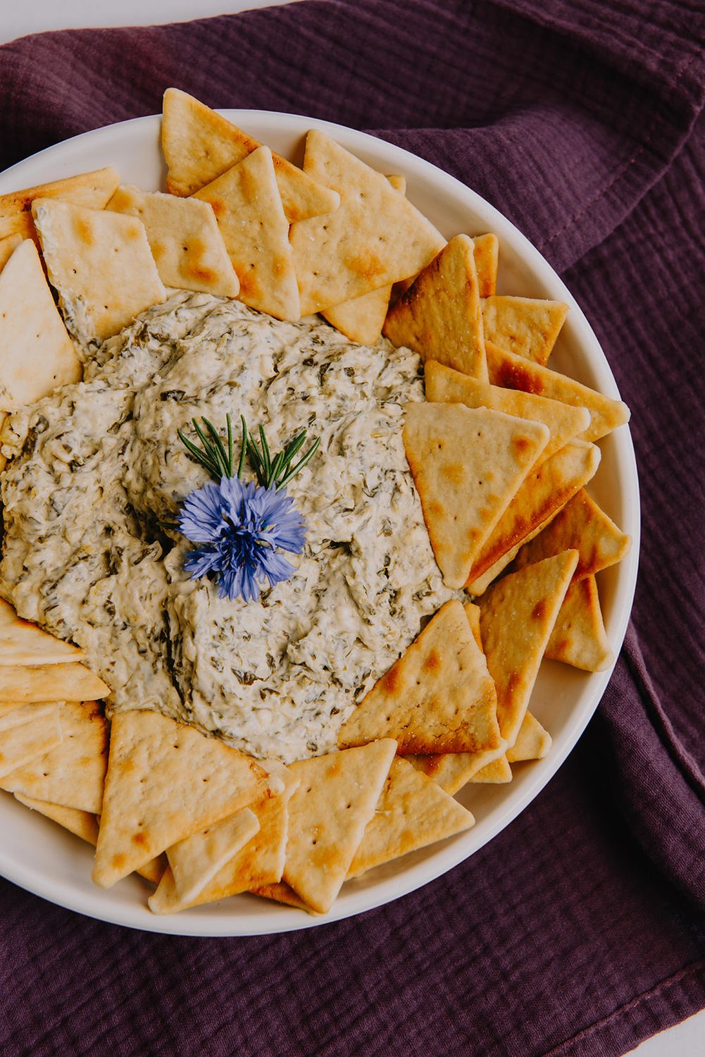 Artichoke and Spinach Dip with Pita Chips (serves 15 approx.)