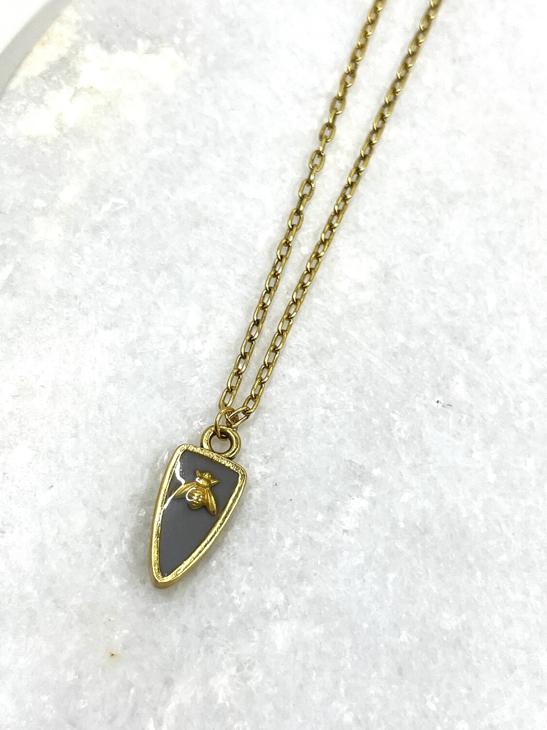 PEACE + PASSION JEWELRY --  Arrowhead Pendant--Bumble Bee Charm