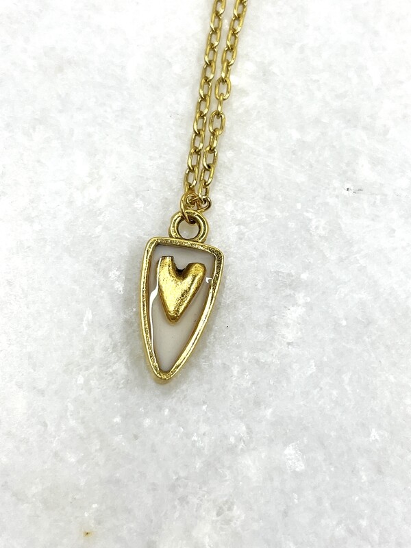 PEACE + PASSION JEWELRY -- Arrowhead Pendant -- Heart Charm