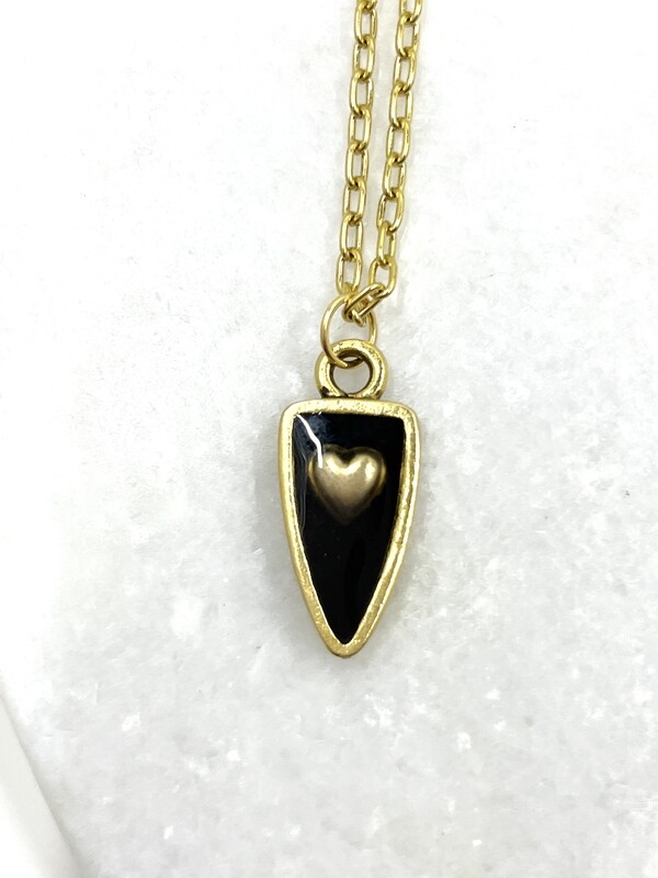 PEACE + PASSION JEWELRY -- Arrowhead Pendant -- Puffed Heart Charm