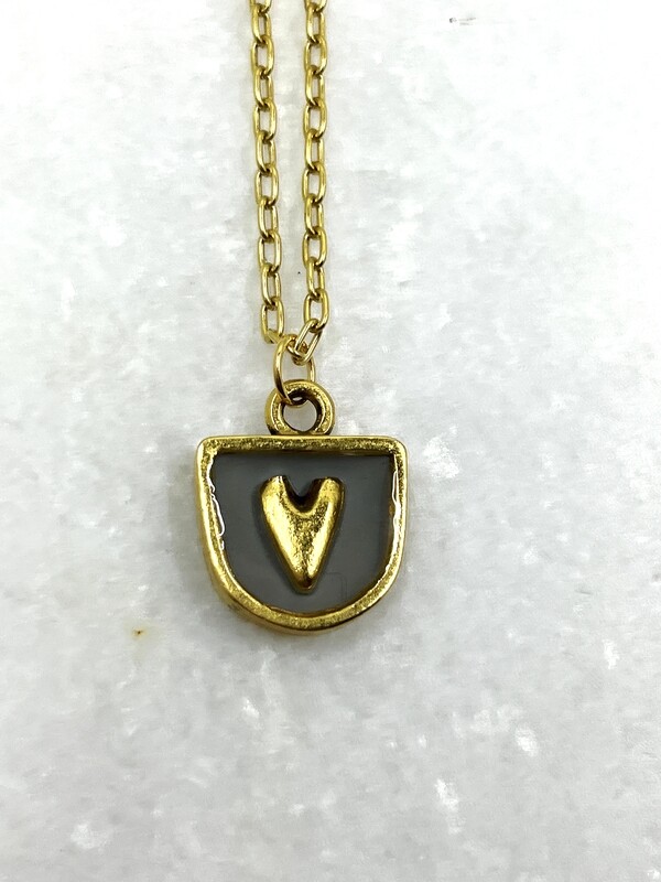 PEACE + PASSION JEWELRY  --  Half Circle Pendant  --  Heart Charm