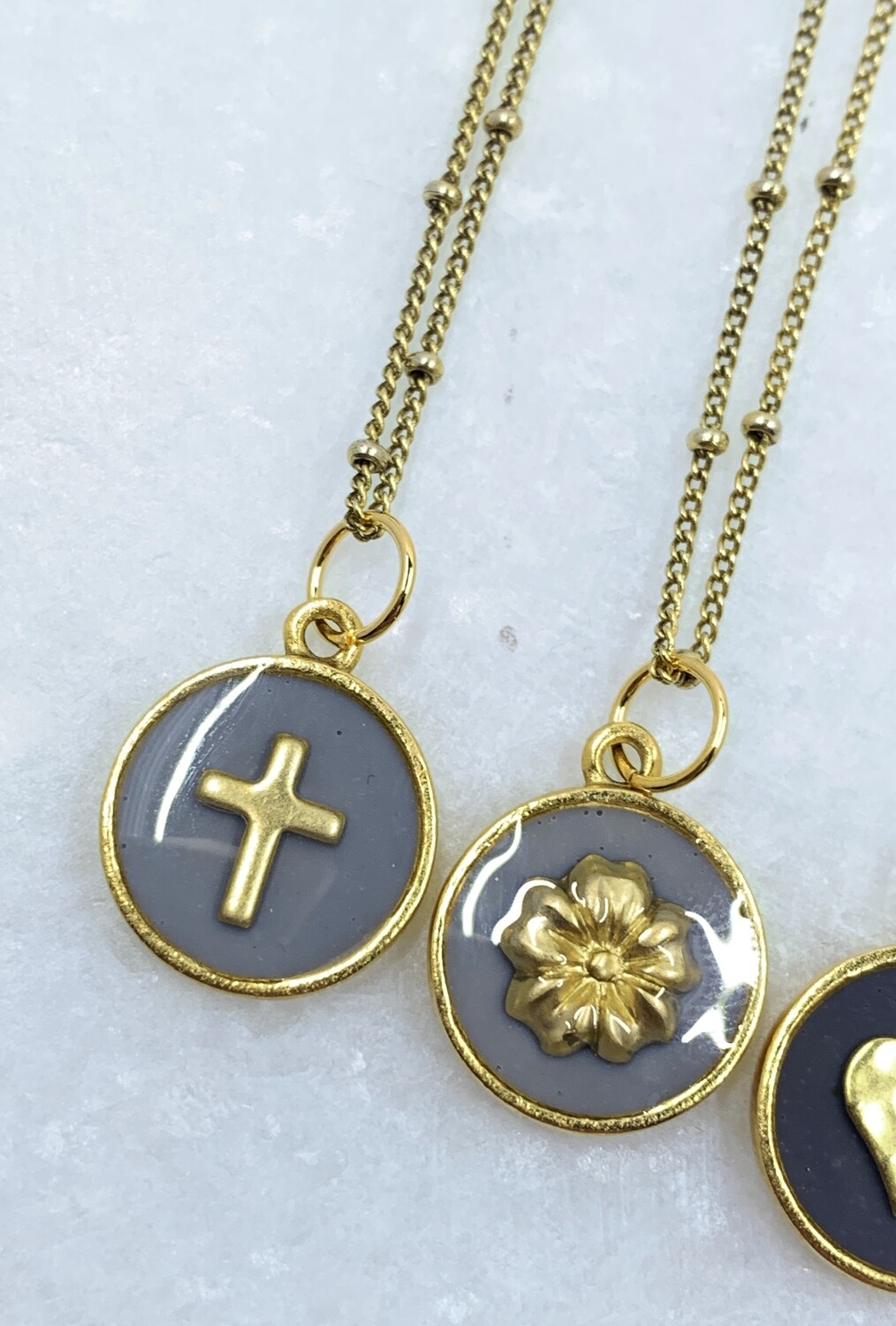 PEACE + PEACE JEWELRY  --  Medium Circle Pendant  --  Cross Charm