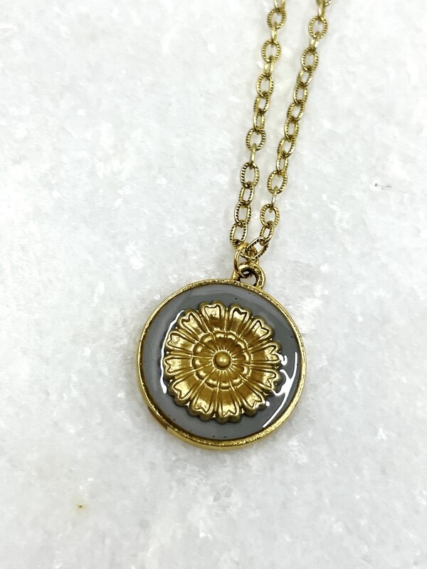 PEACE + PASSION JEWELRY  --  Large Circle Pendant -- Medallion Charm