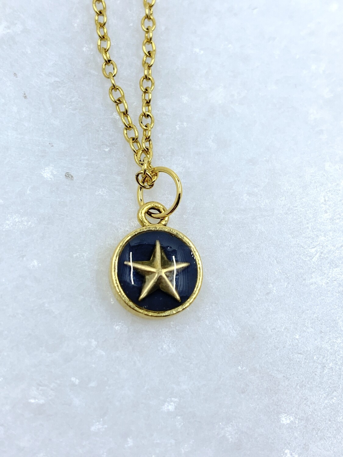 PEACE + PASSION JEWELRY  --  Small Circle Pendant  --  Star Charm