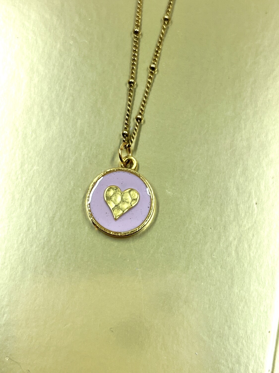 PEACE + PASSION JEWELRY  --  Love Struck Collection--Medium Circle Pendant --Hammered Metal Heart Charm