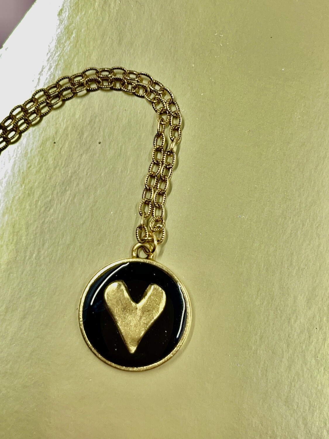 PEACE + PASSION JEWELRY  --  Lovestruck Collection--Large Circle Pendant--Heart Charm