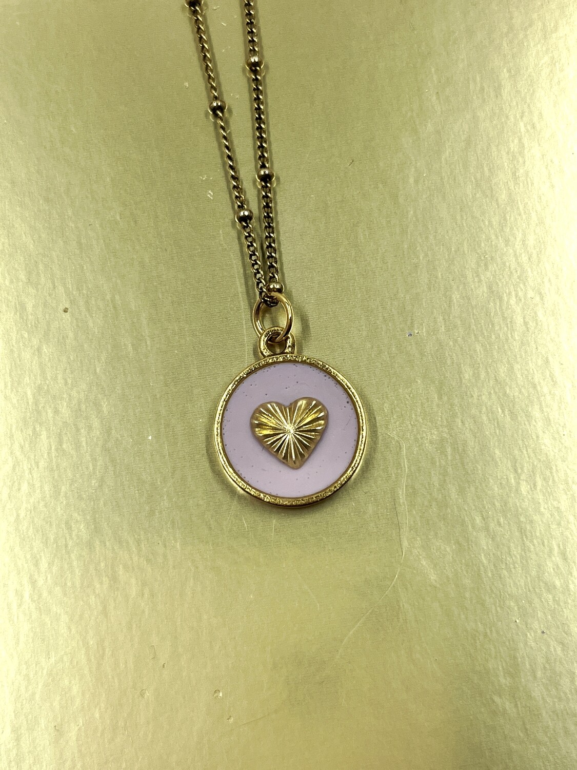 PEACE + PASSION JEWELRY  --Lovestruck Collection--Medium Circle Pendant--Starburst Heart Charm