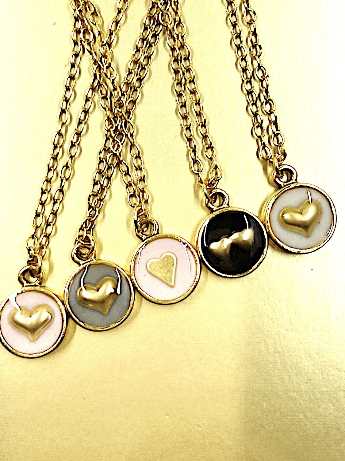 PEACE + PASSION JEWELRY  --  Lovestruck Collection  --Small Circle Pendant --  Double Heart Charm