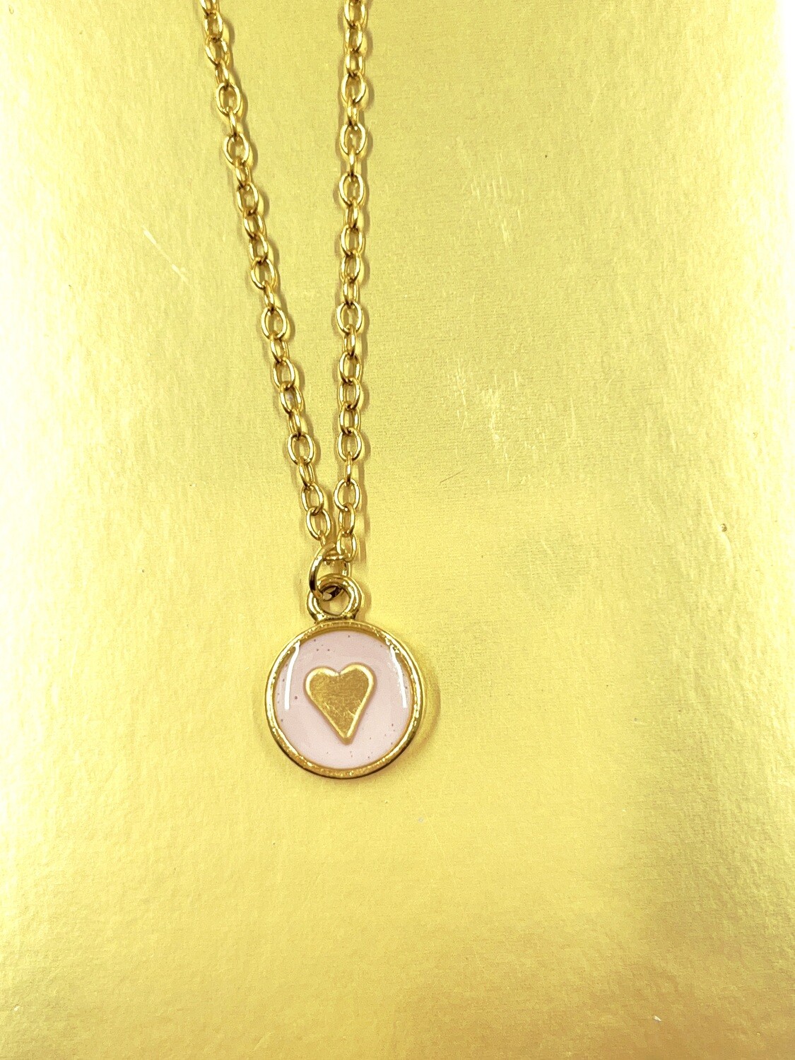 PEACE + PASSION JEWELRY  --  Lovestruck Collection  --Small Circle Pendant  --  Heart Charm