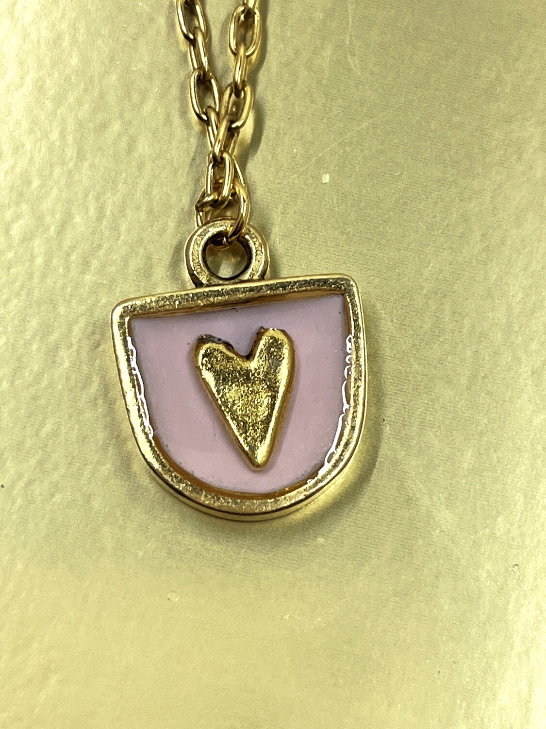 PEACE + PASSION JEWELRY  -- Lovestruck Collection  --  Half Circle Pendant -- Heart Charm