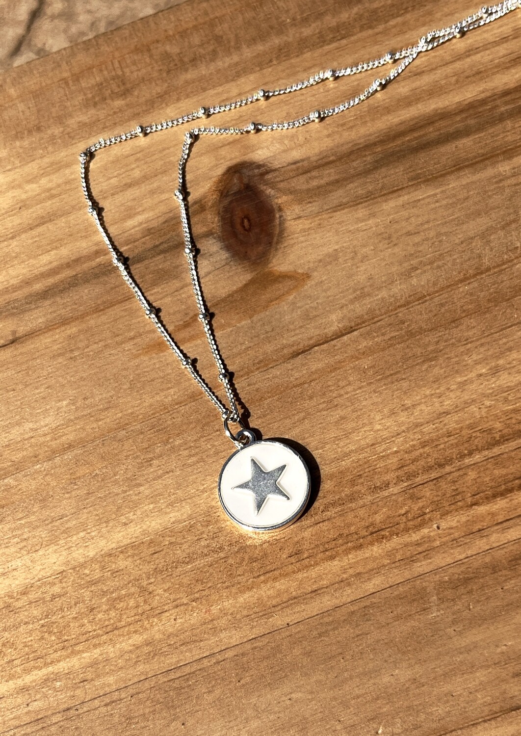 PEACE + PASSION JEWELRY. --  Medium Circle Pendant    --  Star Charm