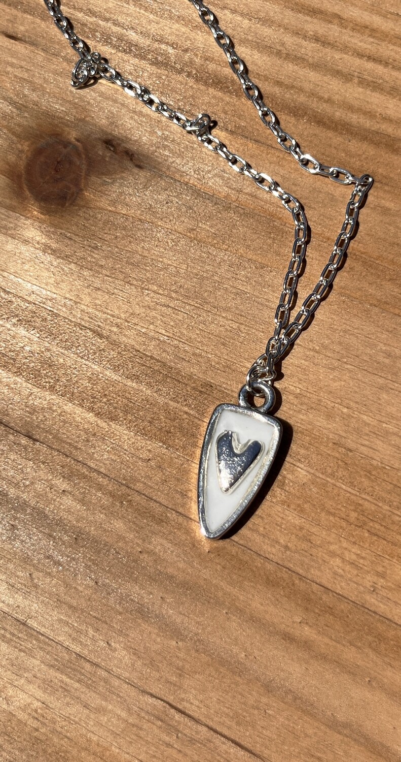 PEACE + PASSION JEWELRY  --  Arrowhead Pendant
--  Heart Charm