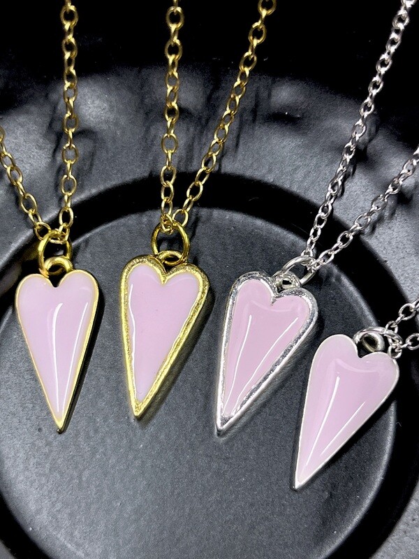 PEACE + PASSION JEWELRY -- Pink Deep Heart Pendant