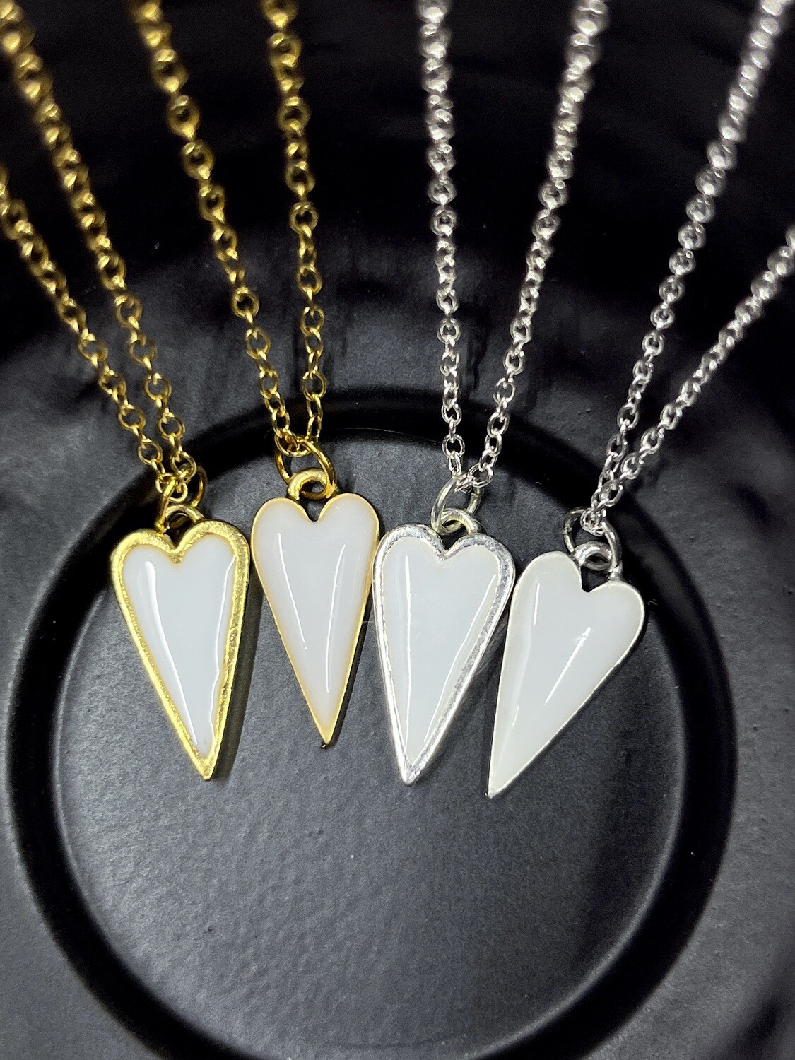 PEACE + PASSION JEWELRY  --  White Heart Pendant