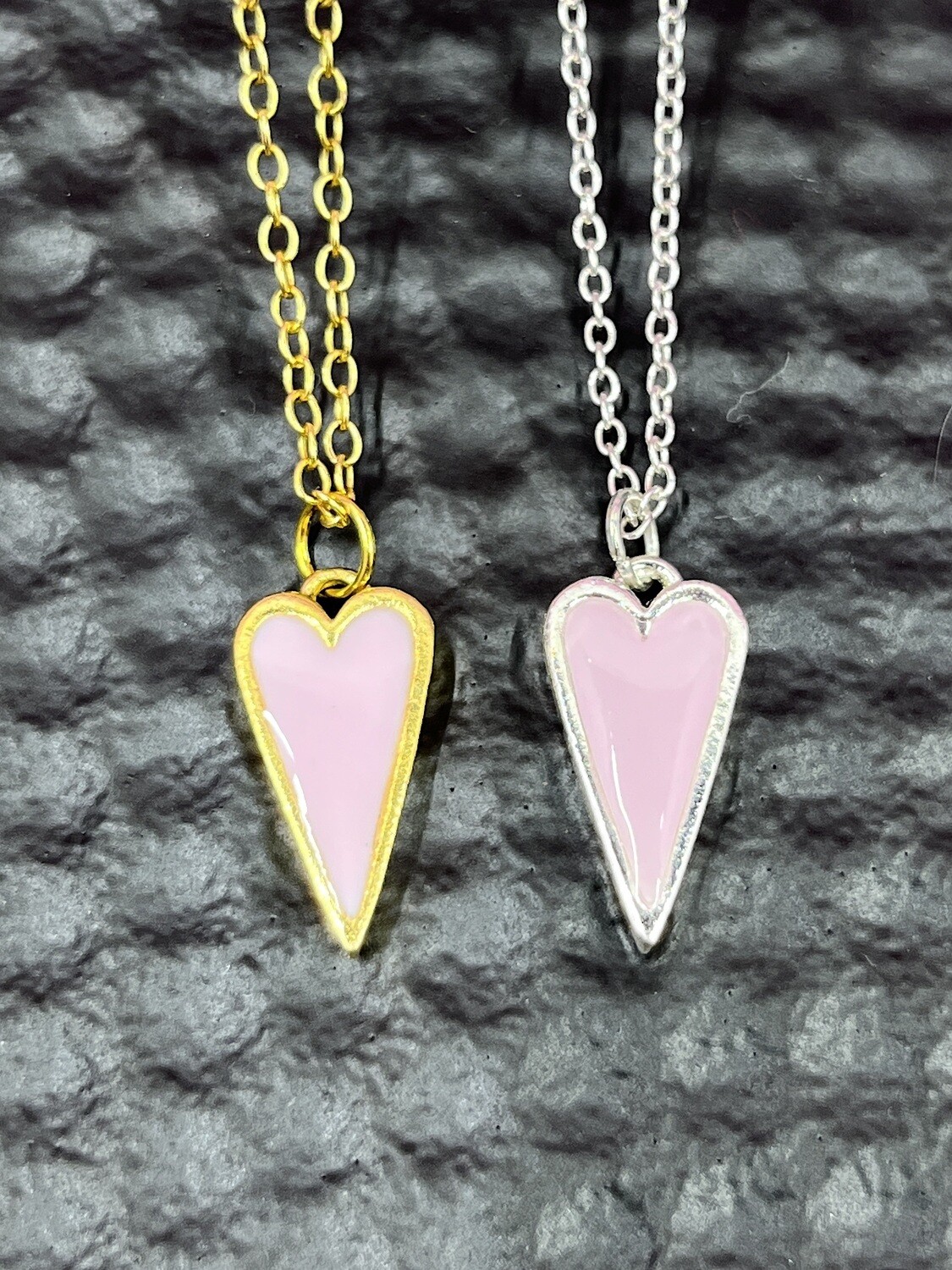 PEACE + PASSION JEWELRY  --  Pink Deep Heart Pendant