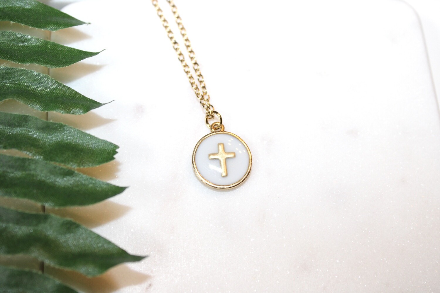 PEACE + PASSION Jewelry -- Faith Collection -- Medium Circle Pendant   -- Cross Charm